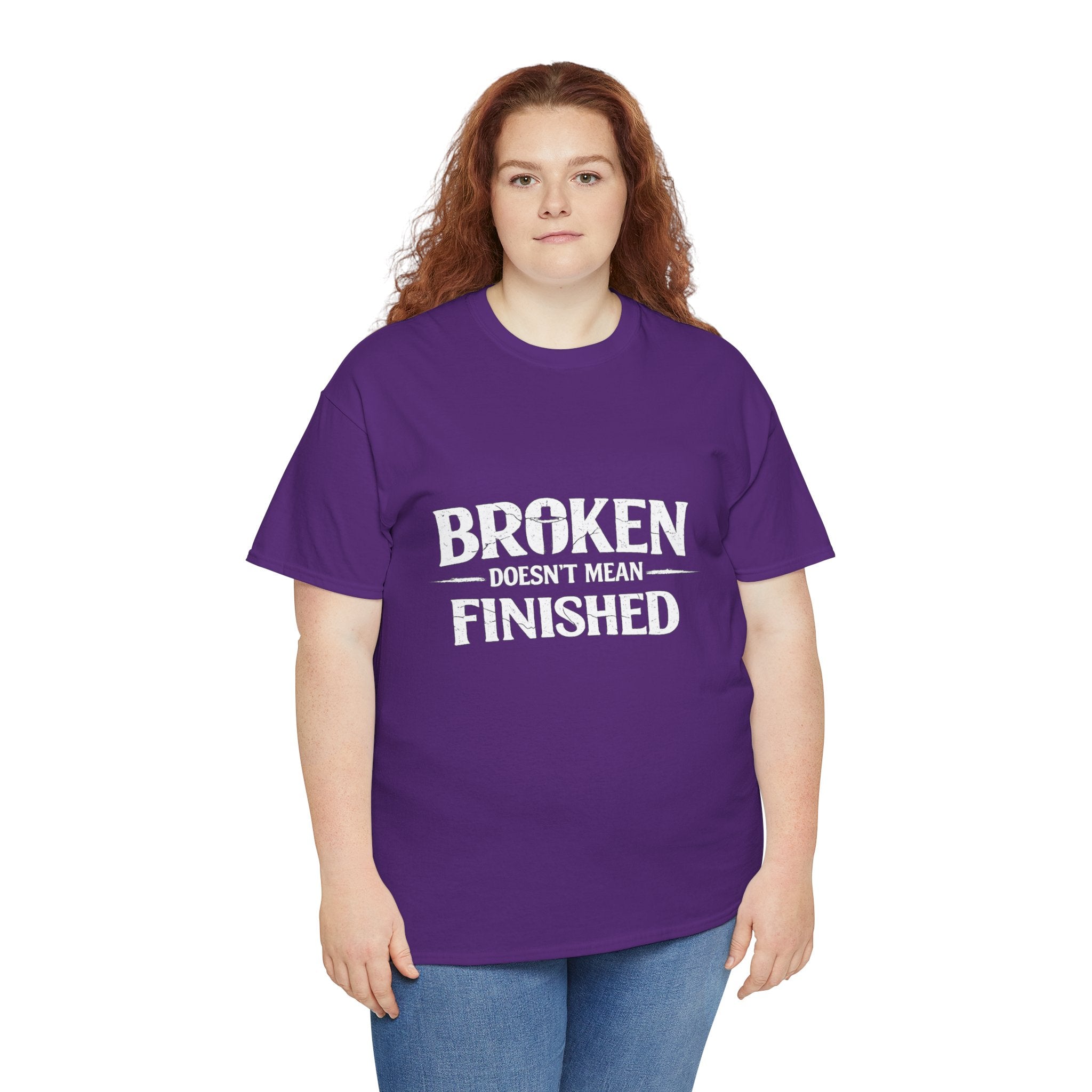 2/23 - T-Shirt — 'Broken, Not Yet Finished' Minimal Outline Graphic Tee