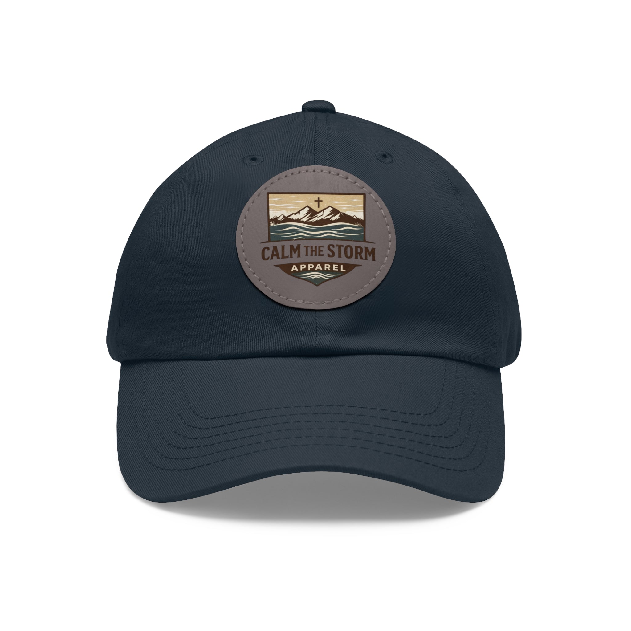 Dad Hat — 'Calm the Storm' Leather Patch Mountain Cap